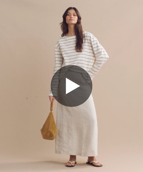 Model wearing Claude Long Sleeve. 