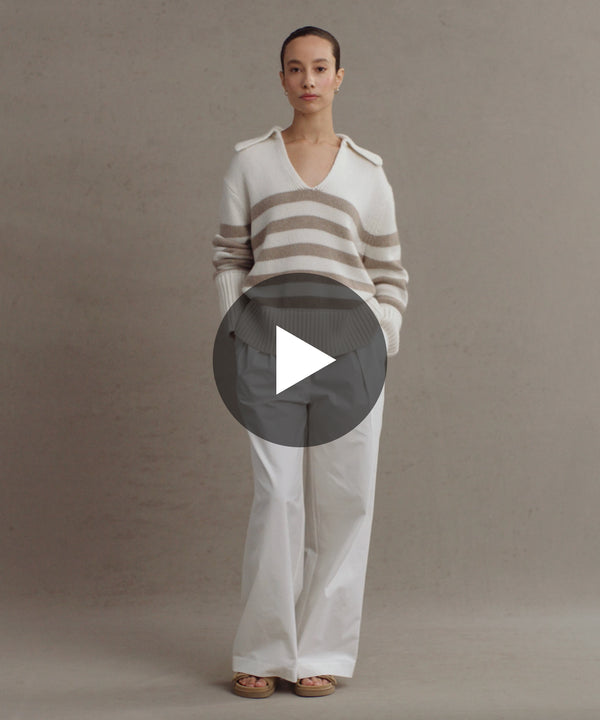Model wearing Cashmere Phoebe Polo.